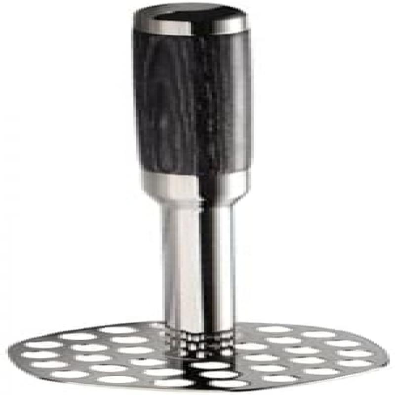 Stainless Steel Potato Masher with Long Wooden Handle, Multi-Purpose Fruit Crusher for Easy Mashing of Various Foods