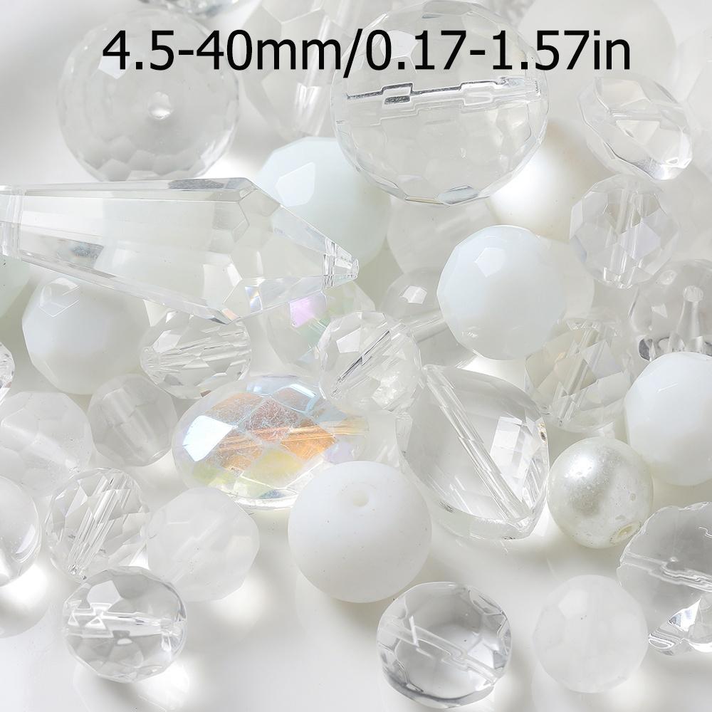 45g Glass Mixed Style Faceted Beads Colored Spacer Loose Beads for DIY Crafts Necklace Bracelet Charms Jewelry Making Findings