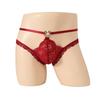 Spitzen Sissy Pouch Slips Herren Feminine Unterwäsche Für Männer Femboy Dessous Floral Spitze Durchsichtige Bikini-Slips Ausgeschnitten Tanga