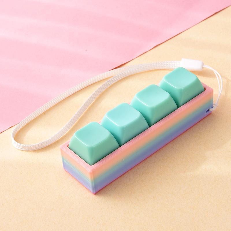 Portable Stress Relief Toy with Button Lanyard Anti-Anxiety Fidget Toy for Adults Kids Office Travel Pressure Alleviation