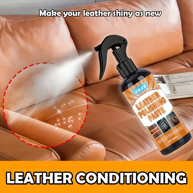 Universal Leather Care Kit:Gloss Spray for Polishing Leather,Plastic Restorer for Car Seats,Restores Shine,Suitable for Colored