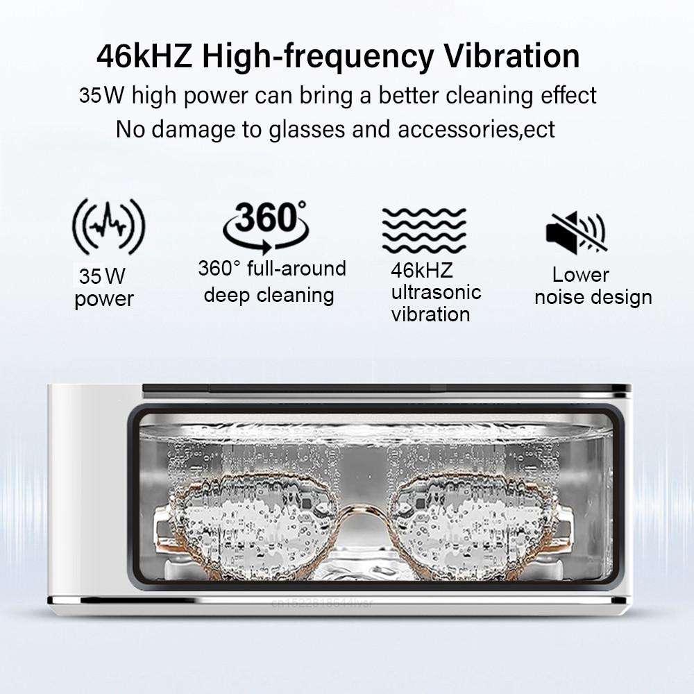 35W Ultrasonic Glasses Jewelry Cleaner 500ML Large Capacity Ultrasonic Cleaning Machine Portable Ultrasound Washing Bath