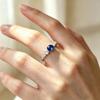 S925 Silver Zodiac Ring with Yellow Crystal, Sapphire, and Multi-colored Gemstones - Versatile Stackable Design.