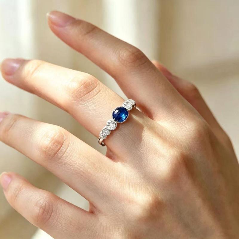 S925 Silver Zodiac Ring with Yellow Crystal, Sapphire, and Multi-colored Gemstones - Versatile Stackable Design.