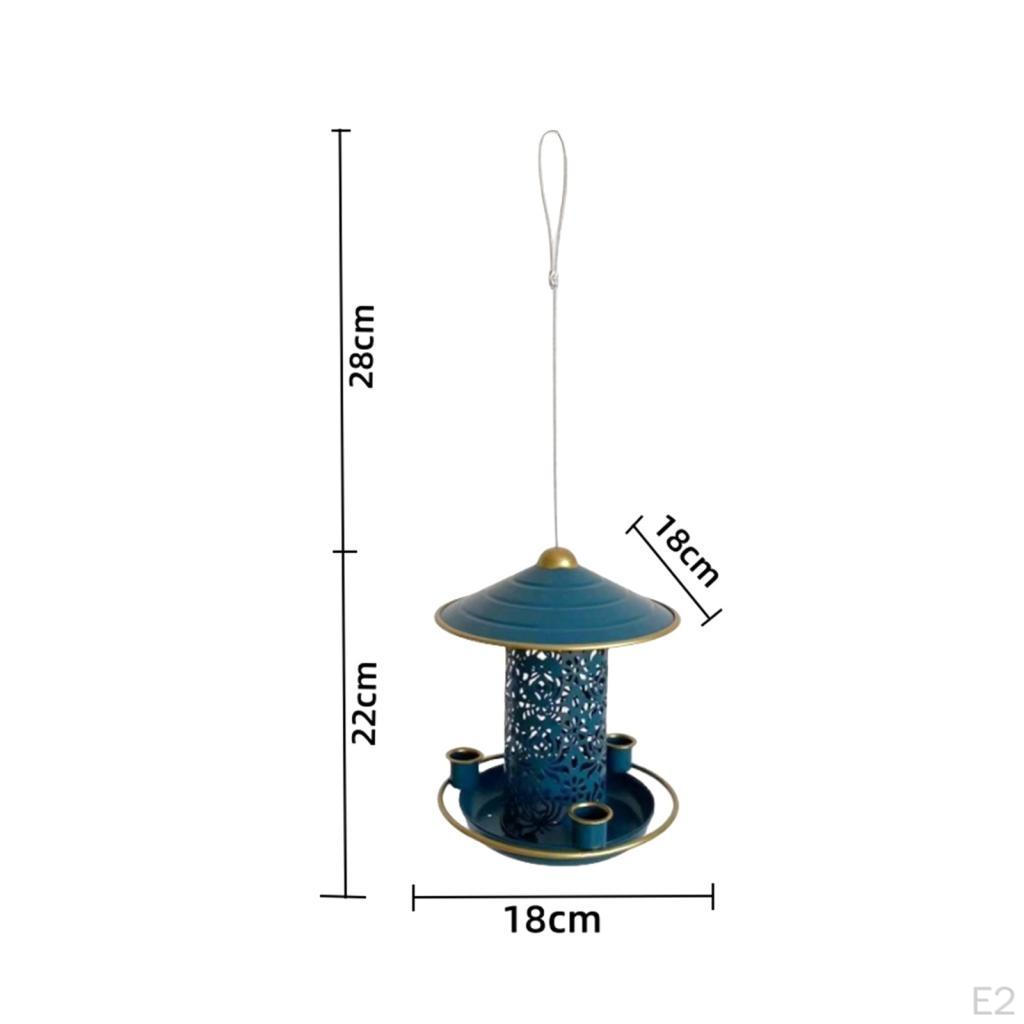 Bird Feeder for Outside Hanging Garden Decor Premium Weatherproof Food Bowl Metal Courtyard