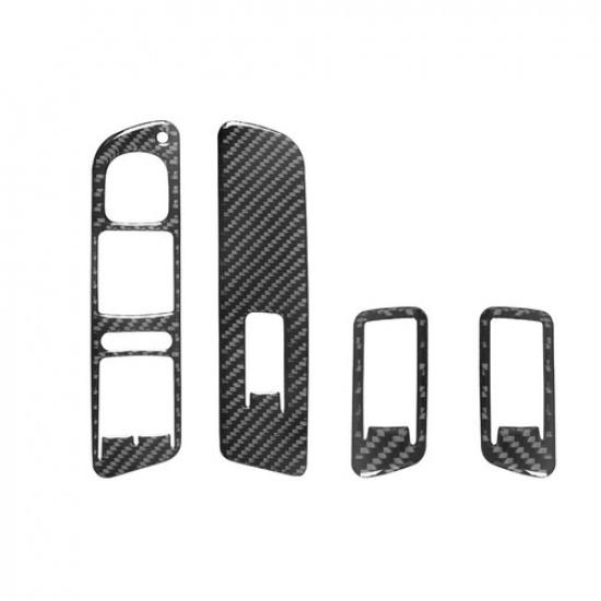 4Pcs For Volkswagen Tiguan Carbon Fiber Interior Door Control Kit Cover Trim