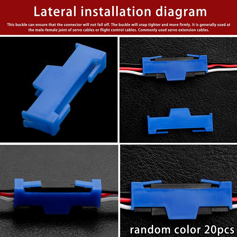 

20 шт. Зажим для пряжки удлинительного кабеля сервопривода, пластиковый фиксатор шнура сервопривода, соединитель, держатель для крепления, для запчастей для радиоуправляемых самолетов для самостоятельной сборки
