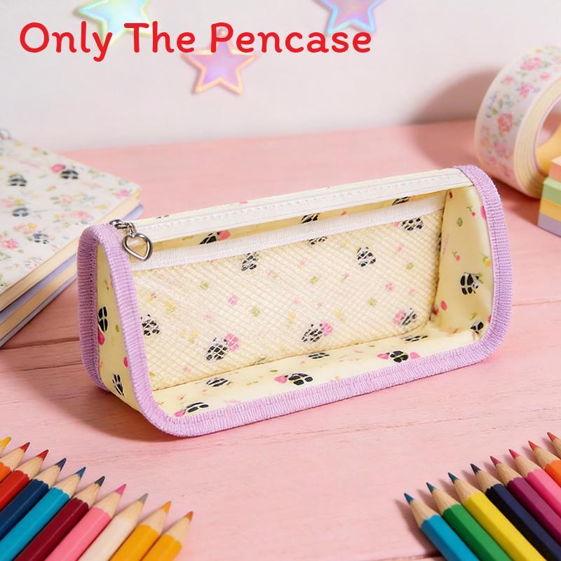 Pvc Transparent Triangle Pencil Case With Large Capacity For Students And Exam Use