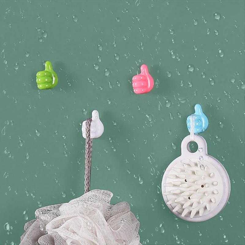 10Pcs Thumb-Shaped Hook Cable Organizer Storage Clips No-Drill Adhesive Hooks Plastic Perfect for Charging Cables Cord Holder