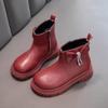 Mode Mädchen Stiefeletten Schwarz PU Leder Schleife Runde Zehe Mode Kinder Herbst Winter Stiefel Mode Schleife Runde Zehe Kinderschuhe