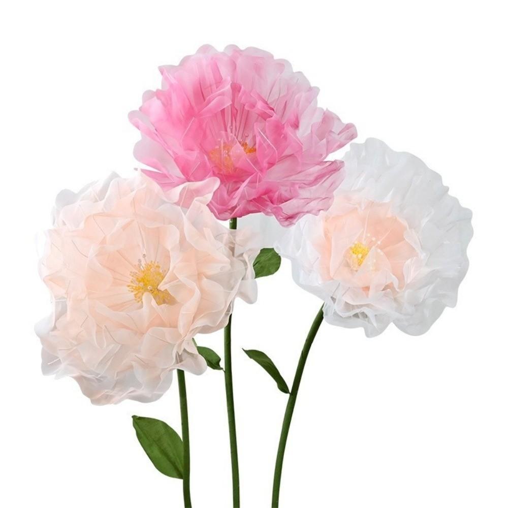 Window Display 3D Big Simulation Flower Hollow Peony Fake Flower Hanging Gauze Large Artificial Flowers Festival Decoration