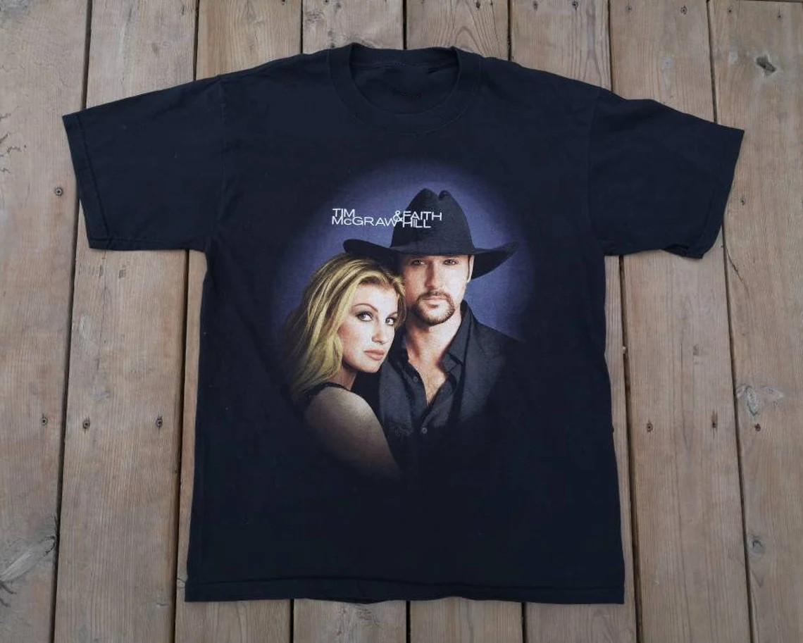 Vtg Faith Hill Tim McGraw Heavy Cotton S-5XL Black Unisex Shirt CM692 XXL