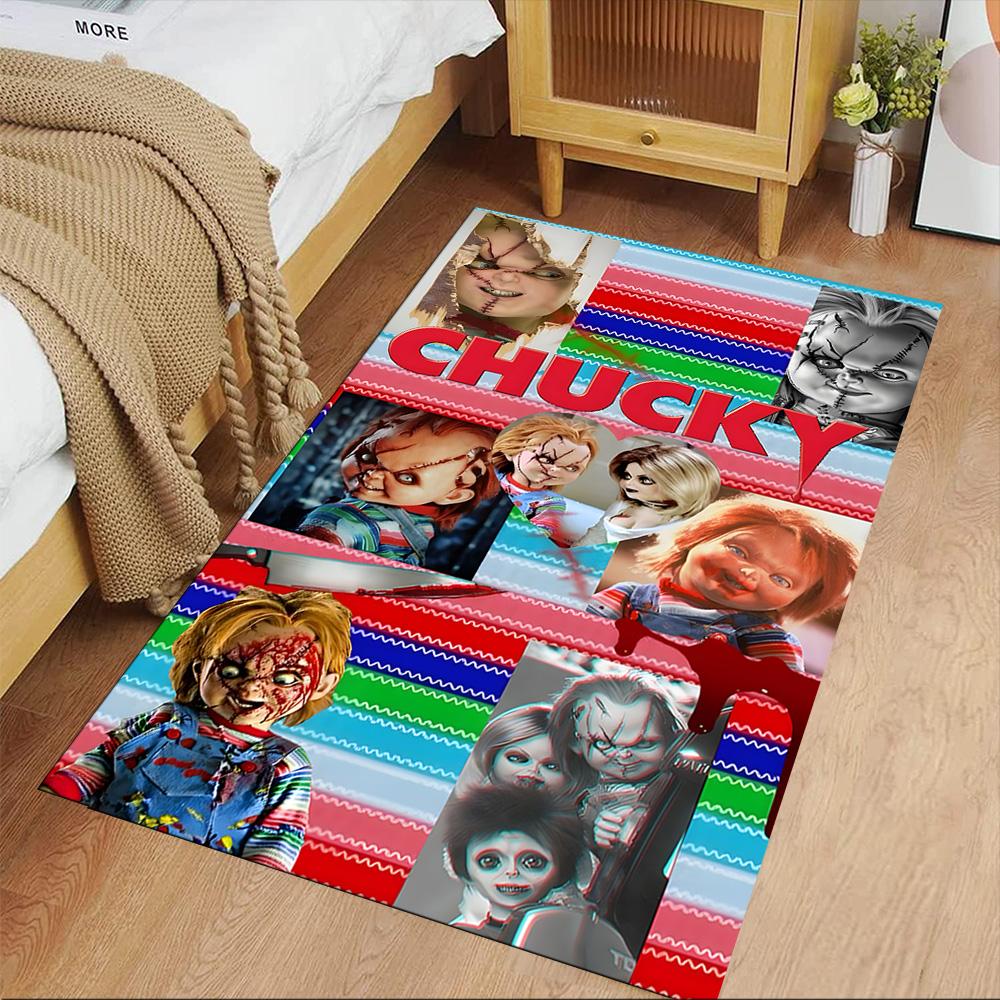 Chucky's Rainbow Horror Floor Mat Perfect for Playrooms Kitchen Entryway Bedrooms Antislip Carpet Anime Office Decor
