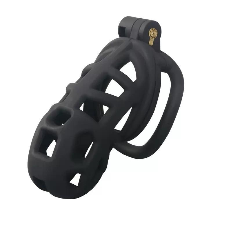 Male Chastity Cage with Invisible Lock and 3 Size Rings Lightweight ABS Bondage Gear Adult Sex Toy for Men