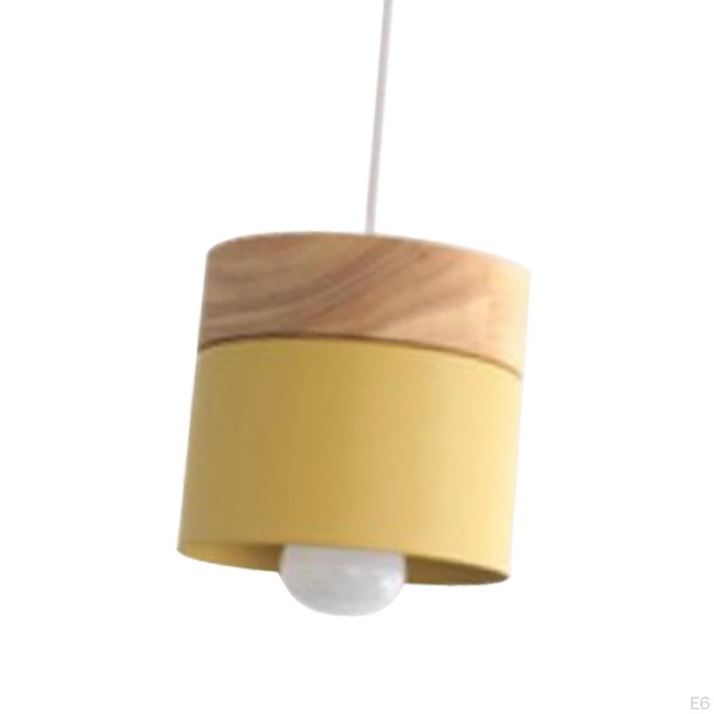 Minimalist LED Pendant Light with Wooden and Iron Design for Home Decor