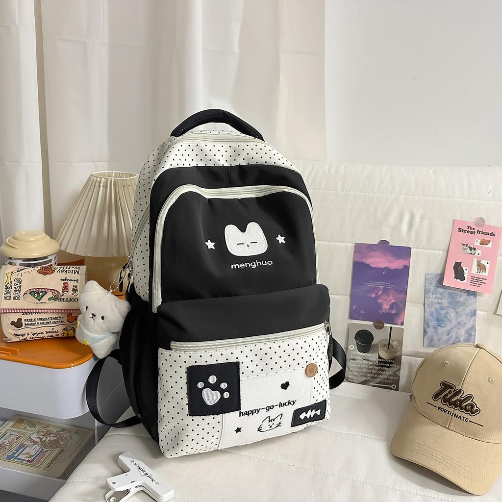 Schoolbag cute college schoolbag female niche design versatile Korean ins college style junior high school students lightweight backpack