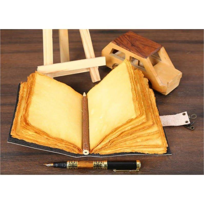 Blank Spell Book of Shadows Journal – Handmade Leather Grimoire with Lock Clasp, Embossed Pagan Prayer, Antique Witchcraft & Wiccan Notebook