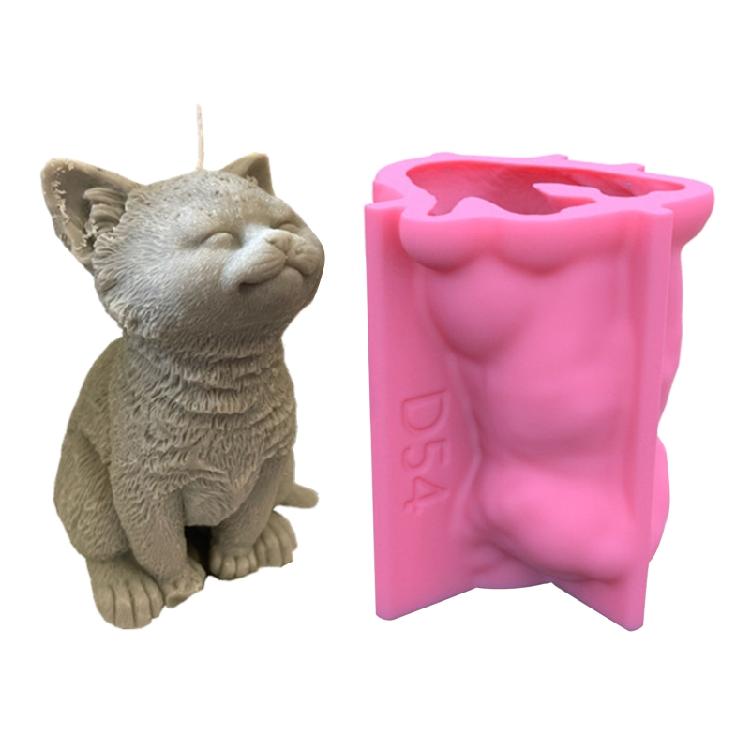 

3D Формы для мыла, смолы, полимерной глины с изображением больших кошек, для изготовления мыла, для домашнего декора 1 розовый