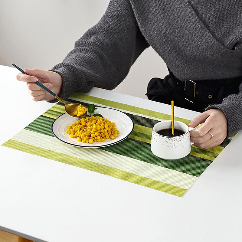 45x30cm PVC prostírání pruhované protiskluzové vodotěsné podložka na stůl kuchyňský jídelní stůl podložky na talíře podložky pod misky domácí dekorace