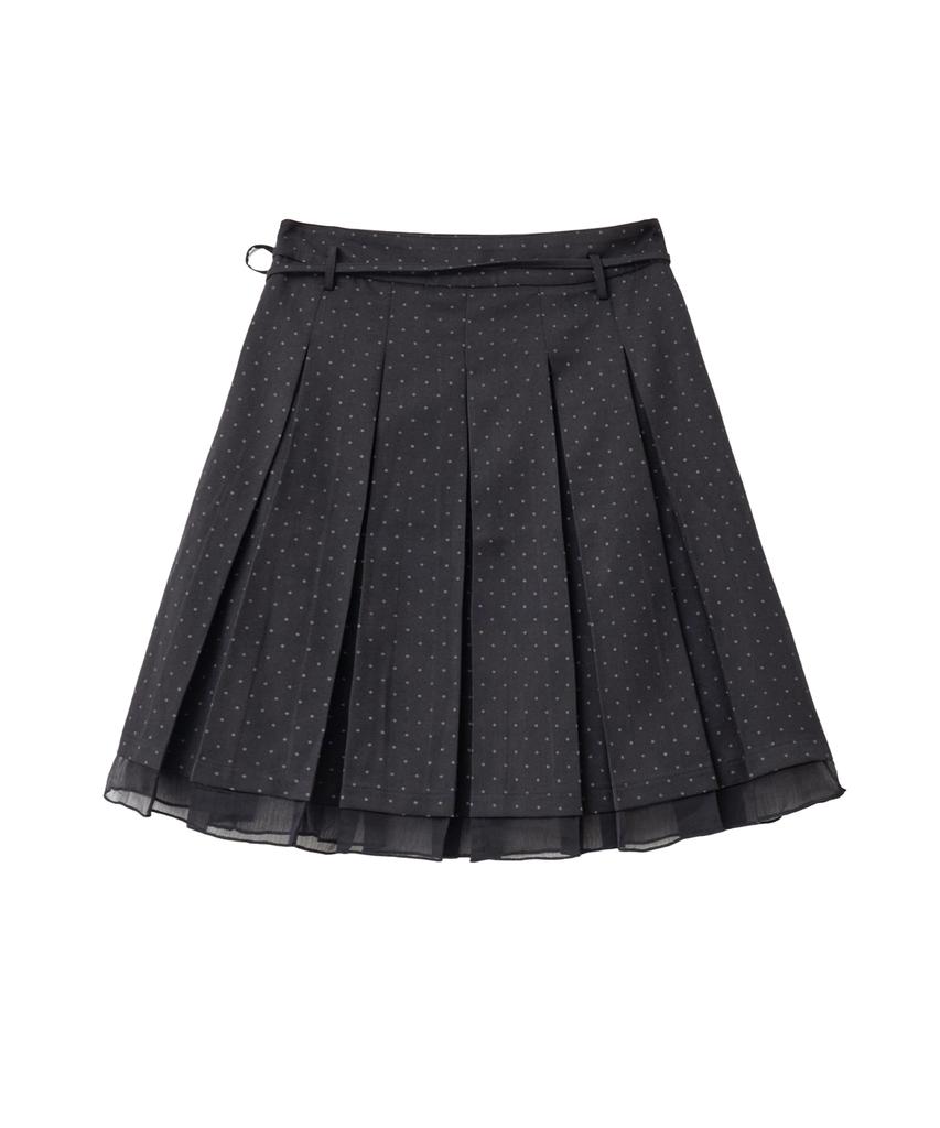Lougeu Dot Chiffon Layered Skirt_Black