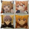 anime Im Quitting Heroing Cushion Cover Soft  EasyWash Pillow Case  Versatile for Couch Bed Travel and Office