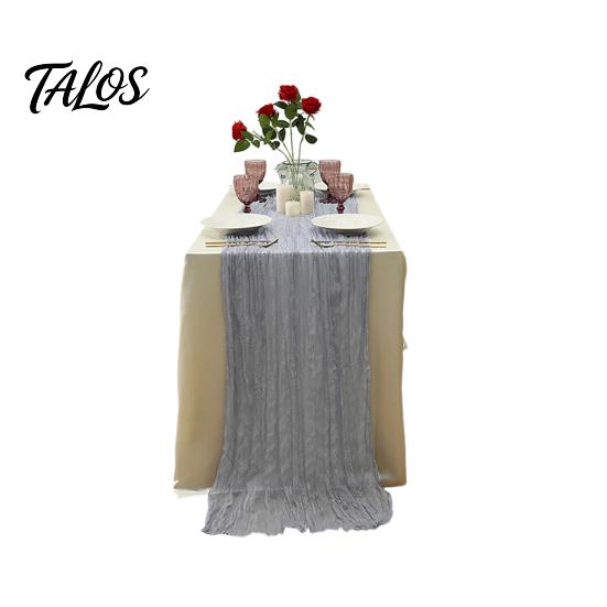 Everyday Use Tablecloth Cheesecloth Table Runner, Boho Rustic Farmhouse Gauze Long Sheer Themed Party Runner Fabric for Wedding Tea Baby Shower