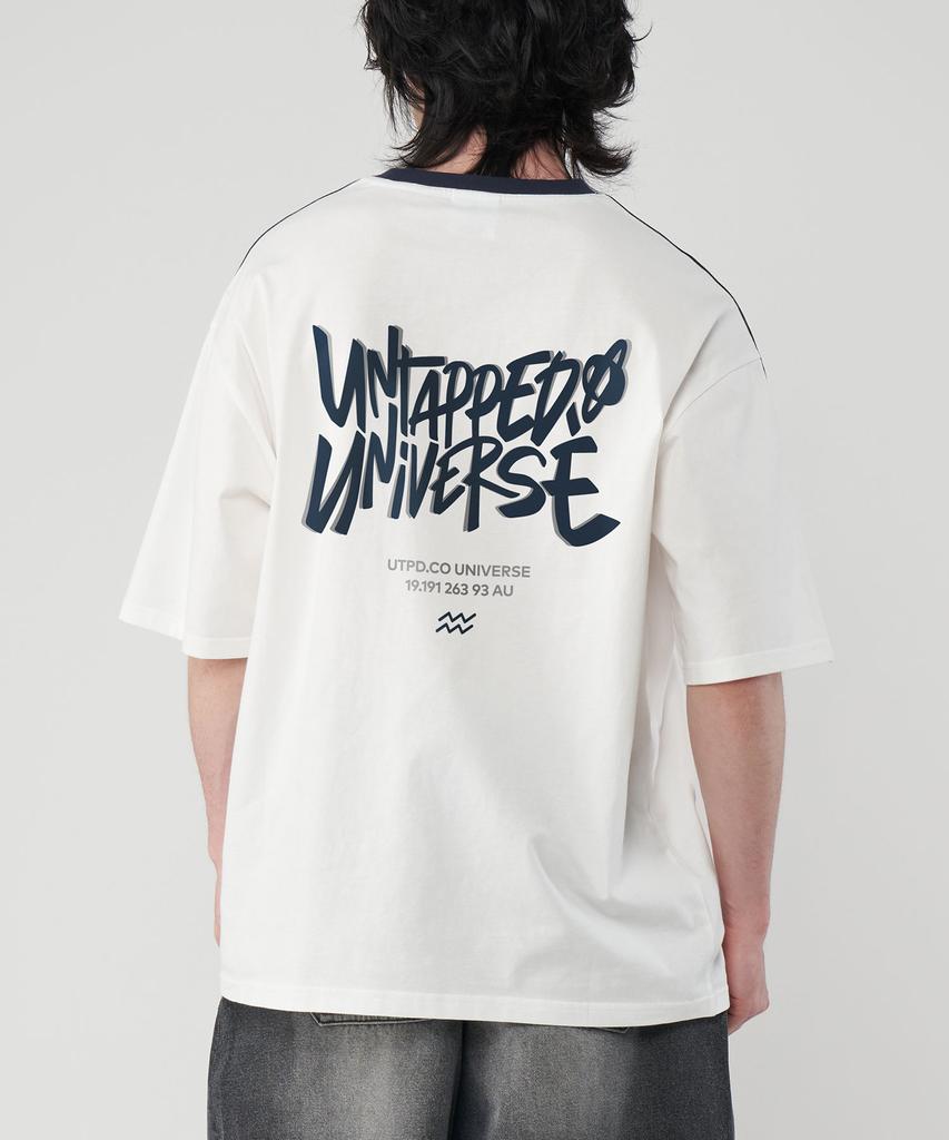 UNTAPPED STUDIO Universe Overlap Oversized Track Short Sleeve Color Block T-Shirt 3 Colors