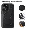 Fashion Leather for Magsafe Phone Case for iPhone 16 Pro Max 15 14 13 12 11 With Stand Bracket Strong Magnetic Shockproof Cover