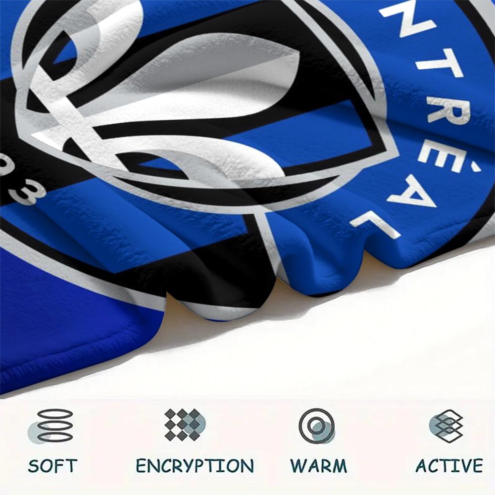 1Pc CF Montreal Print Flannel Blanket High Quality Warm Comfortable Cover for All Seasons Perfect for Gifts Home Decor