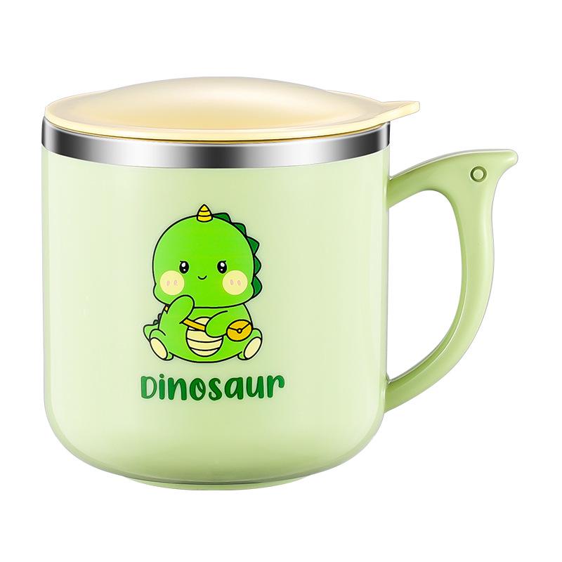 304 Stainless Steel Leak-Proof Insulated Kids' Water Cup with Lid and Cartoon Design