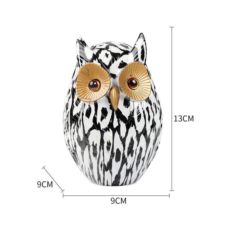 Bemalte Eule Harzfiguren Nordisch Modern Graffiti Tier Skulptur Wohnzimmer Ornamente Für Heimdeko Schreibtisch Büro Dekoration
