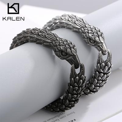 צמיד נחש נשר יצירתי, סגנון פאנק, מקור נשר מרוח מוגזם, צמיד גברים מפלדת טיטניום