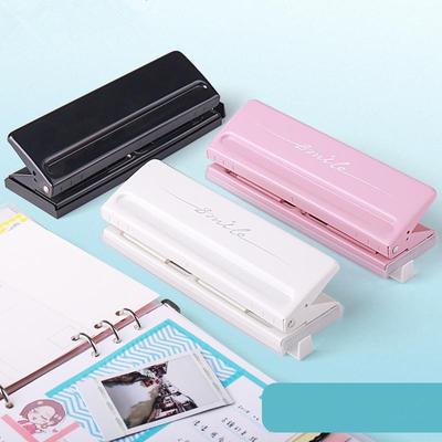 Kağıt Delgeç 6 Delikli Ayarlanabilir Renkli Tek Sayfa Scrapbook Ofis Kırtasiye Metal Gevşek Yaprak Delgeç