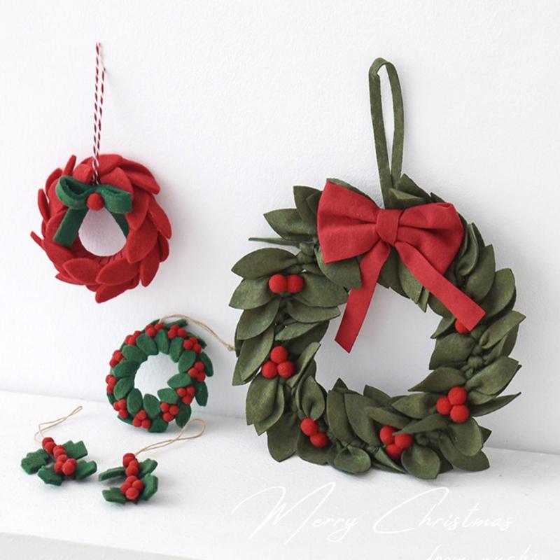Soft Texture Christmas Wreath Ornament for Tree and Wall Placement with Display Loop for Seasonal Indoor Use Display