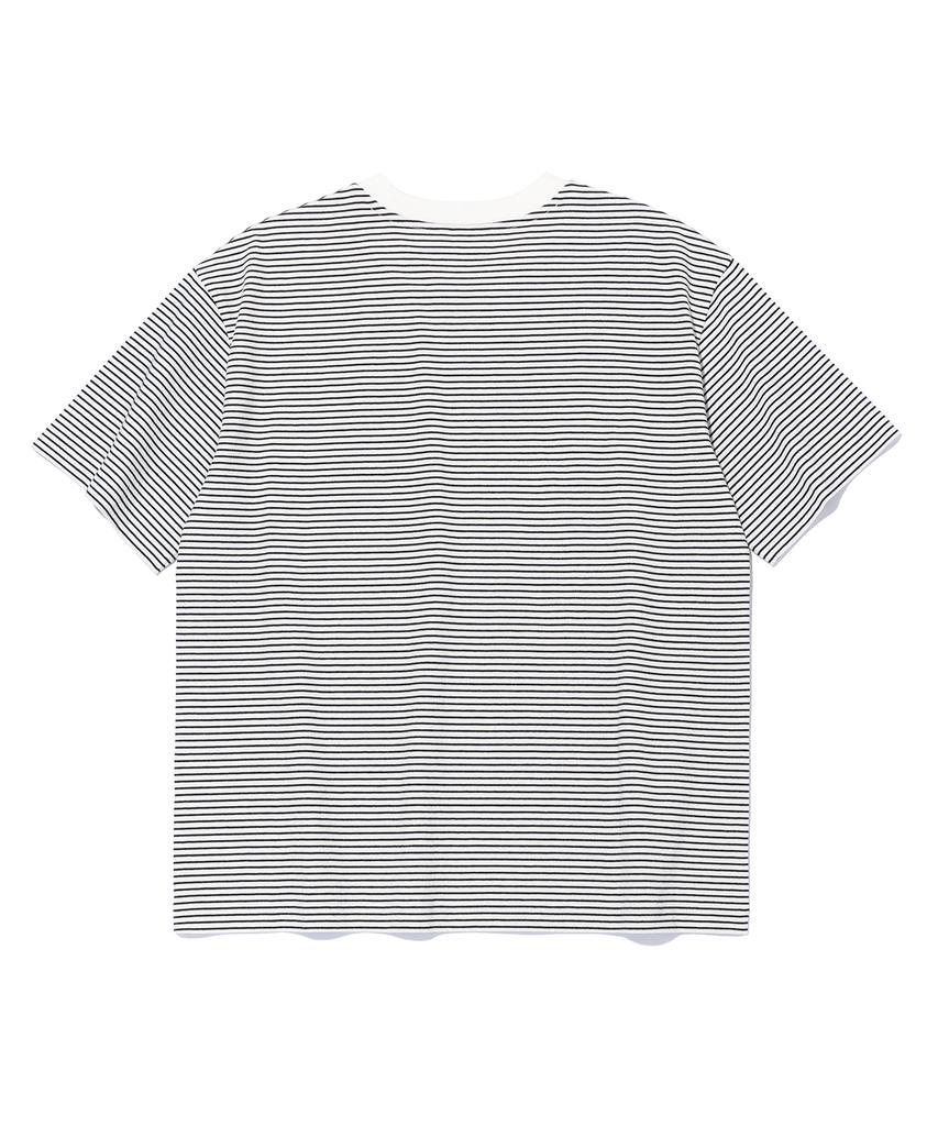 RAYFIKERS Striped Small Embroidered Crop Short Sleeve Mq2Tu277_Ivory