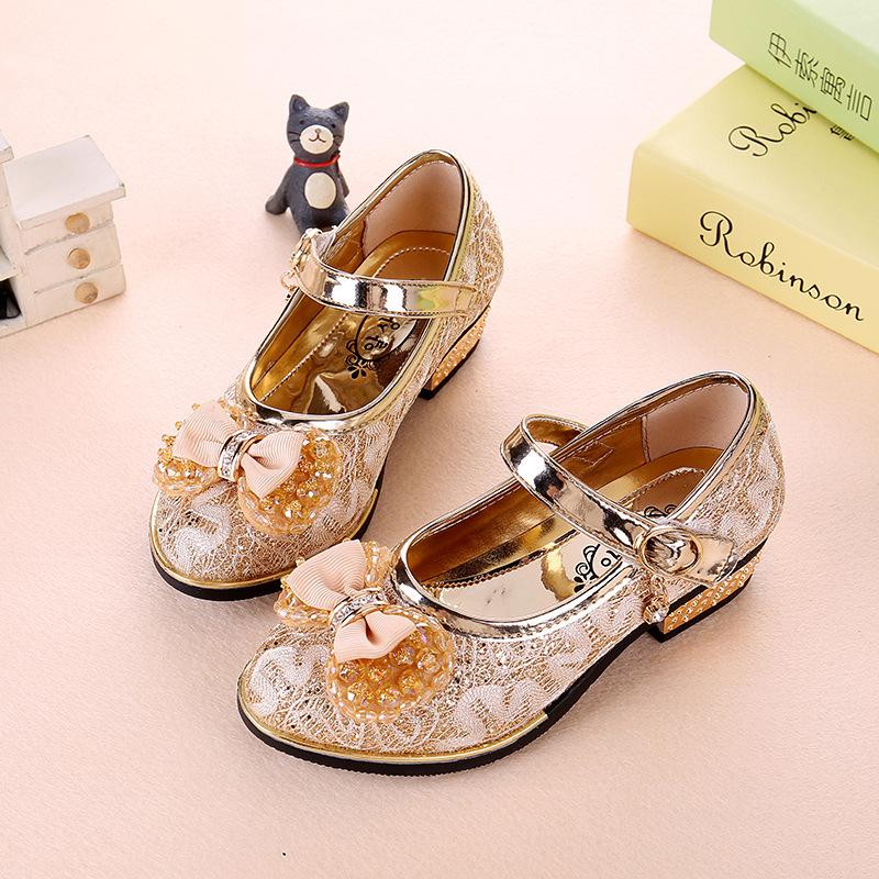 

2025 Children s Princess Bow Leather Shoes for Girls, Big & Middle Child, One Pair Size 37/22.6cm