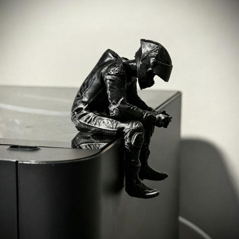 Racing Style Seated Figurine 3D Printed Mini Creative Ornament for Home Office Desk Car Dashboard Decor Gift