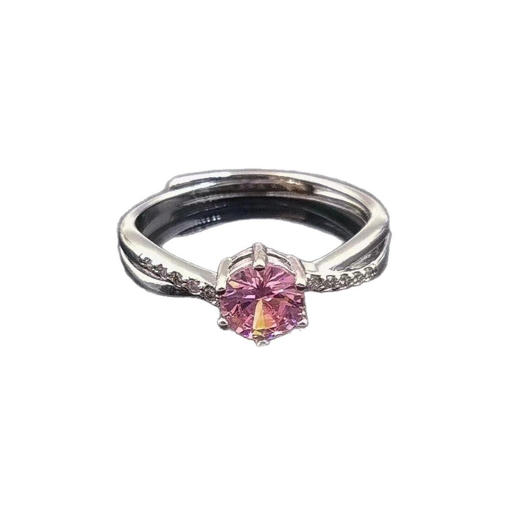 The Same Six-Claw Twisted Wall Ring, Imitation Diamond Ring, Live Adjustable Versatile High-Texture Ring.