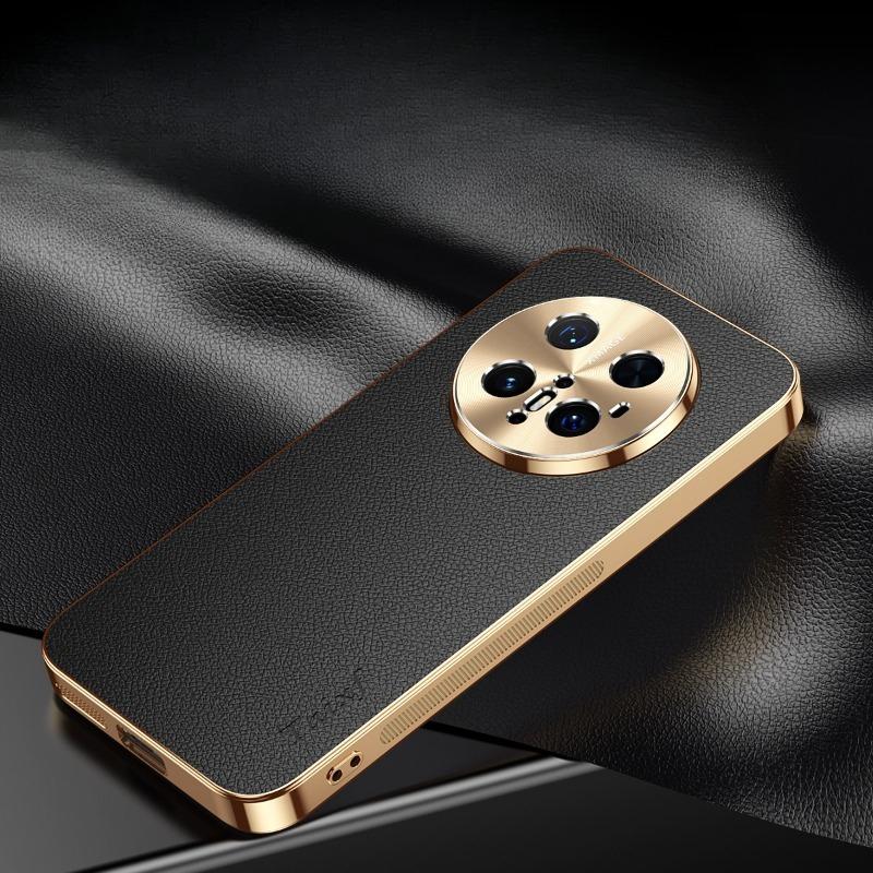 Leather Plating Shockproof Protection Cover For Huawei Mate 70 60 Pro + Plus Texture Lichee Pattern Case For Mate 50 40 30 Pro