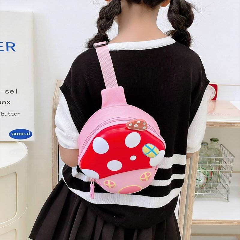 Cute Pattern Mushroom And Portable Function Children Trendy Nylon Wallet Chest