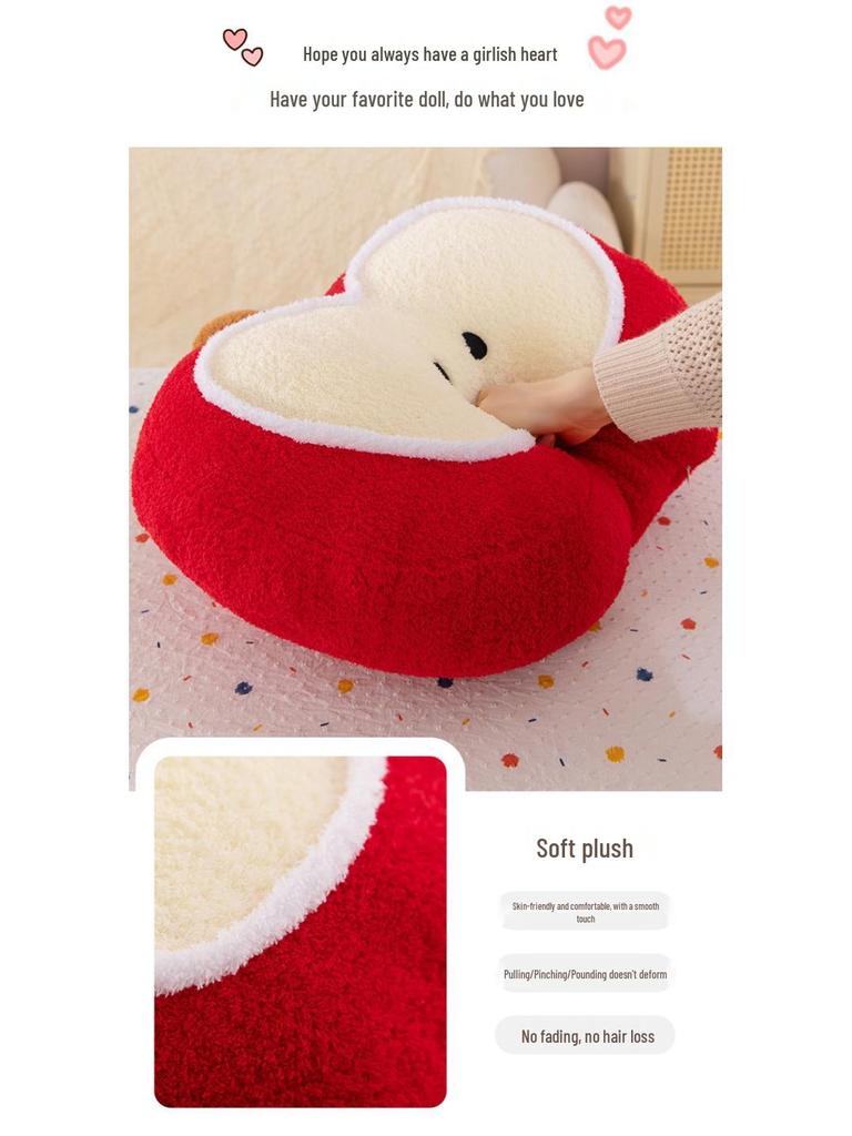 Cute Plush Apple Throw Pillow – Perfect for Sofa, Bedside, Office, or Car; Ideal Gift and Home Decor Cushion.