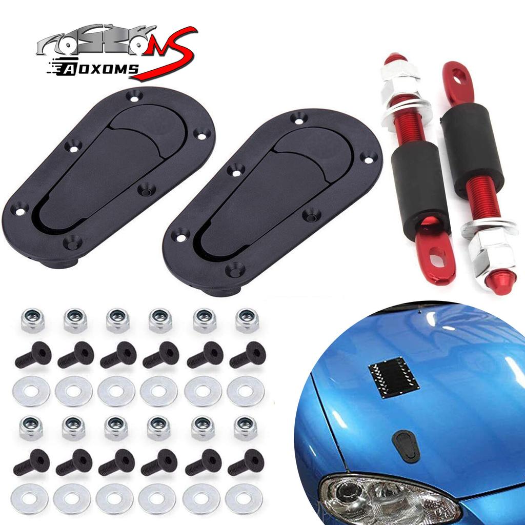 Universal Racing Car Flush Mount Quick Release Hood Latch Pin No Key Locking Kit
