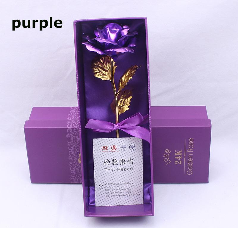 Nova folha de ouro banhada a rosa decoração de casa flor artificial presentes de natal dia dos namorados