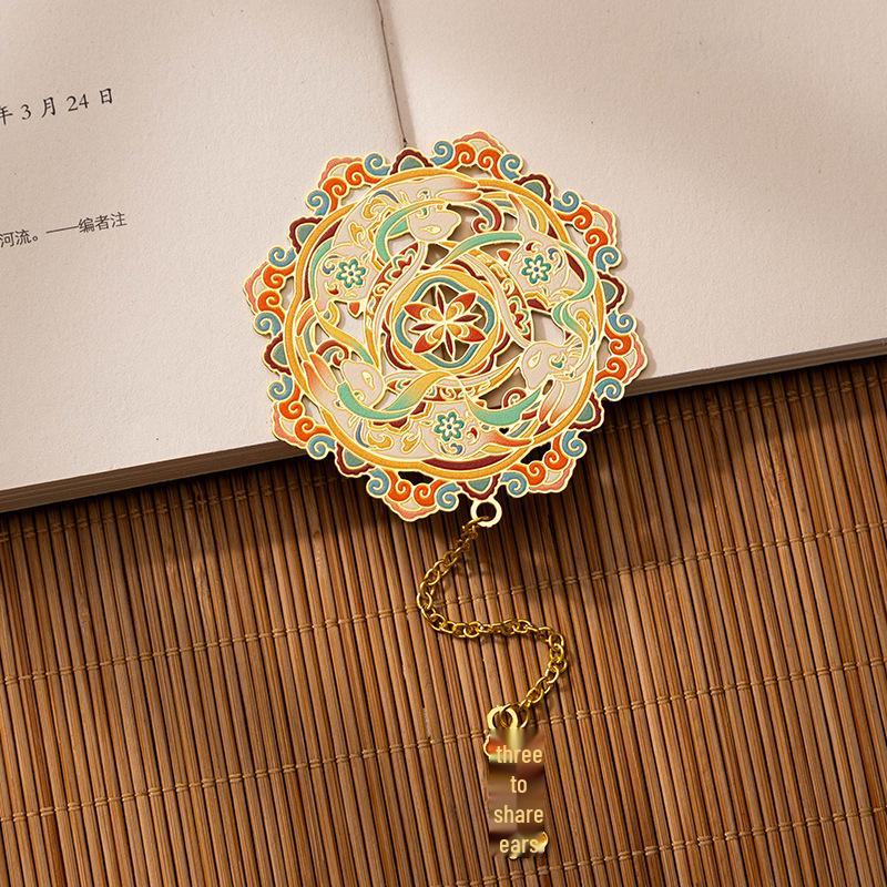 Dunhuang Murals Mogao Grottoes Apsaras Metal Cutout Pendant Bookmark - Classical Chinese Style by Palace Museum