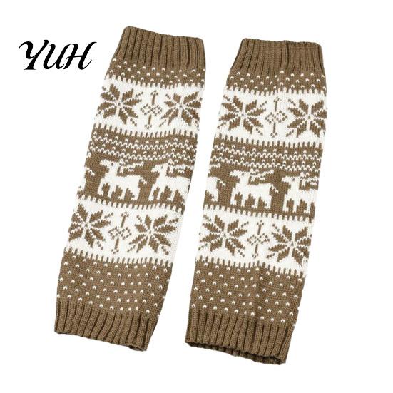Holiday Gift for Her Christmas Knitted Leg Warmers Women, Soft Ribbed Boot Socks with Elastic Leggings Winter Snowflake And Deer Patterns, Thermal