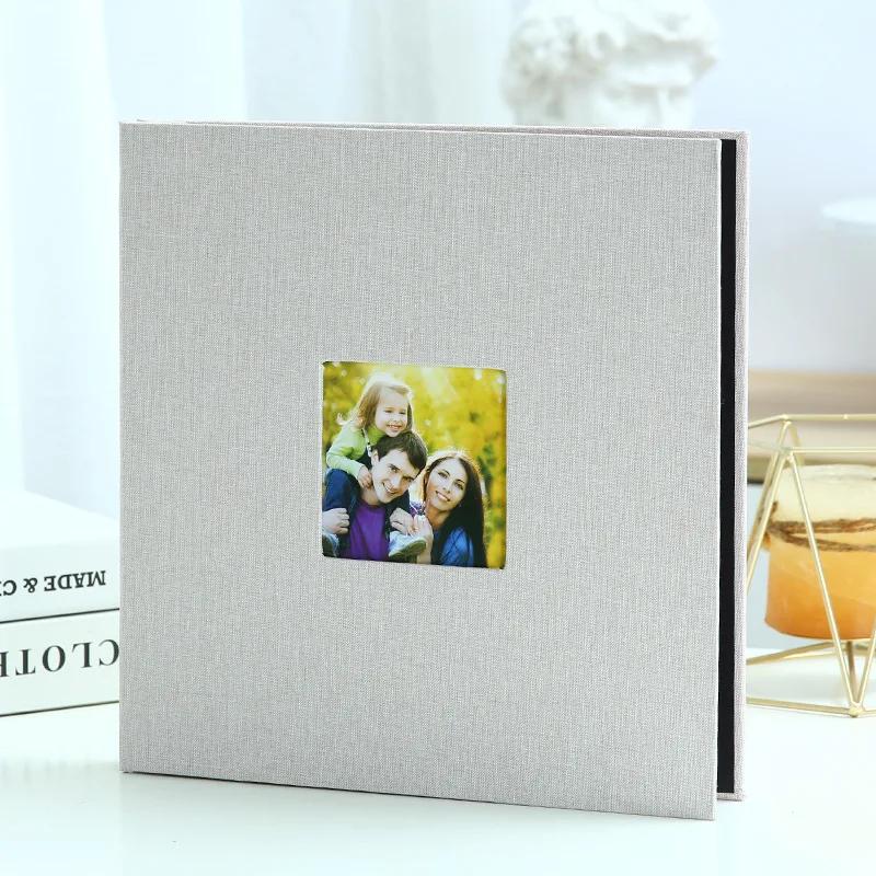 High Quality Linen Side Self-adhesive Film Family Album DIY Pasting Manual Stamp Exquisite Gift for Children