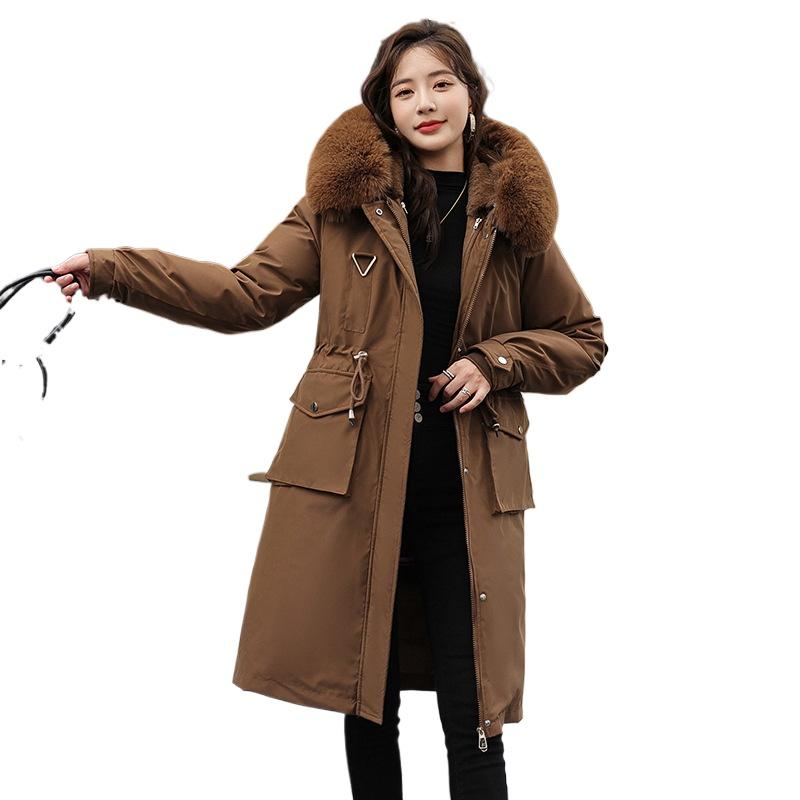 Long Hooded Fur Collar Padded Jacket, Foreign and Thin, Versatile Padded Jacket, Padded Jacket Women's Jacket