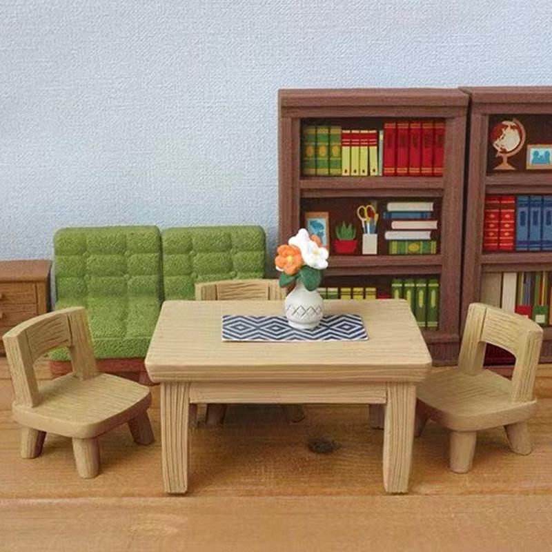 Trendy Resin Miniature Table & Chair Ornaments for DIY Decor