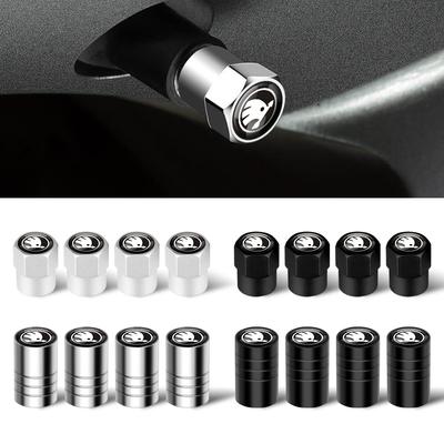 2025 New 4pcs Metal Car Styling Wheel Tire Valve Air Stem Cap Covers For Skoda S Skoda Kodiaq Fabia Kamiq Karoq Octavia A5 A7 Ra