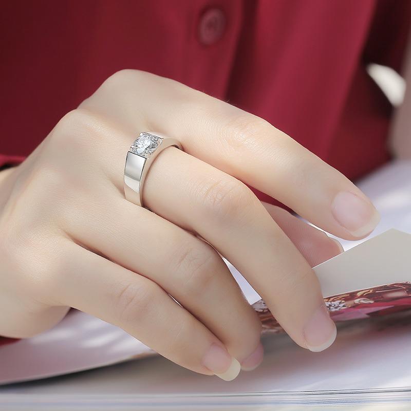 Nabest Ins Hot 925 Sterling Silver VVS Moissanite Diamond Ring Men Wedding Male Wedding Fine Jewelry Adjustable Mossanite Rings
